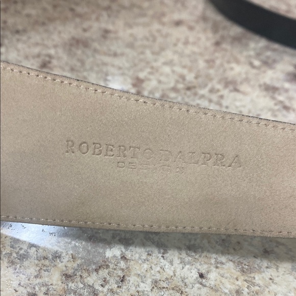 Roberto Dalpro vintage brown suede leather belt gold buckle - Picture 2 of 5